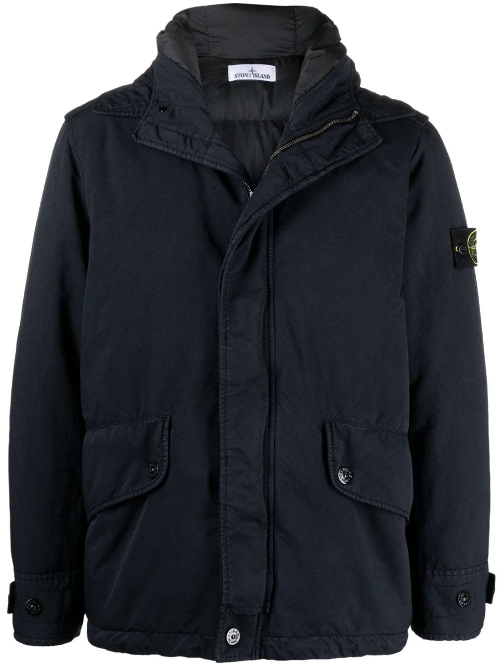 Compass-badge padded jacket - 1