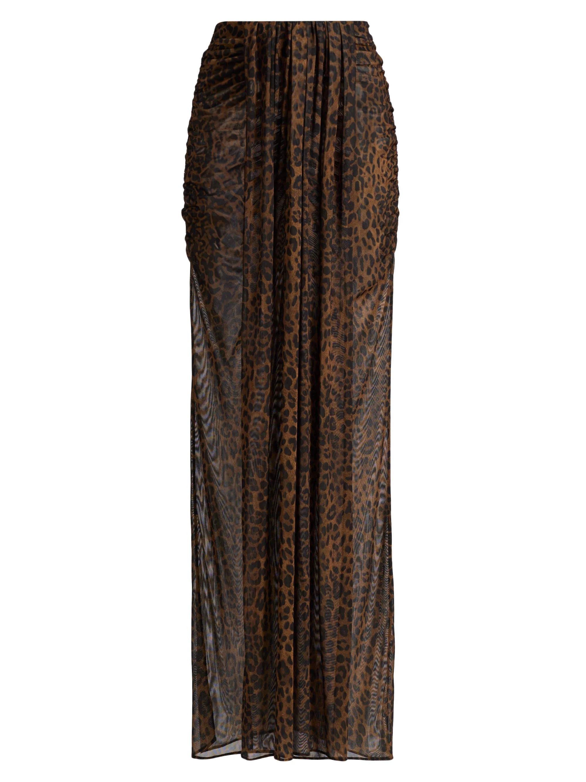 Women's Leopard Mesh Draped Skirt - Leopard - 1