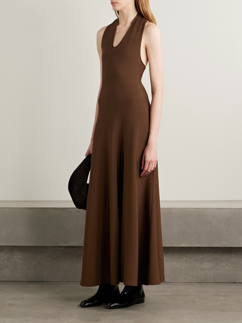 KHAITE Melina Stretch-knit Halterneck Maxi Dress outlook