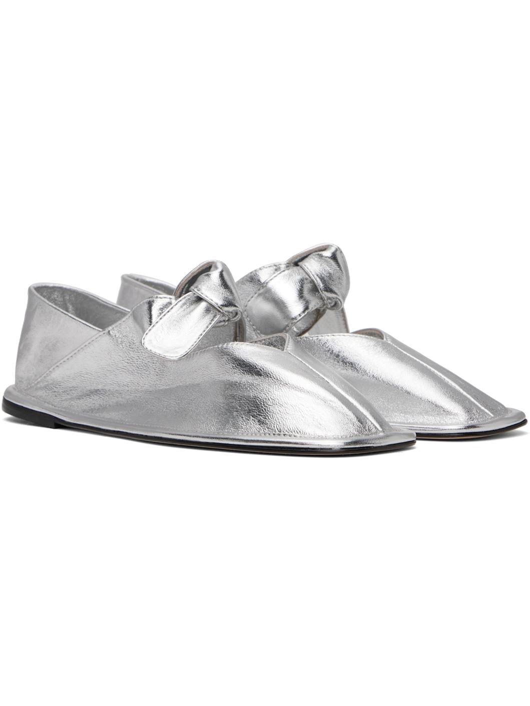 Silver Llasada Metallic Ballerina Flats - 4