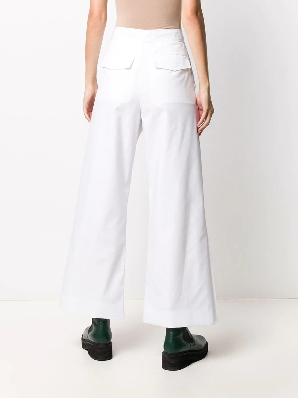 high-rise wide-leg trousers - 4