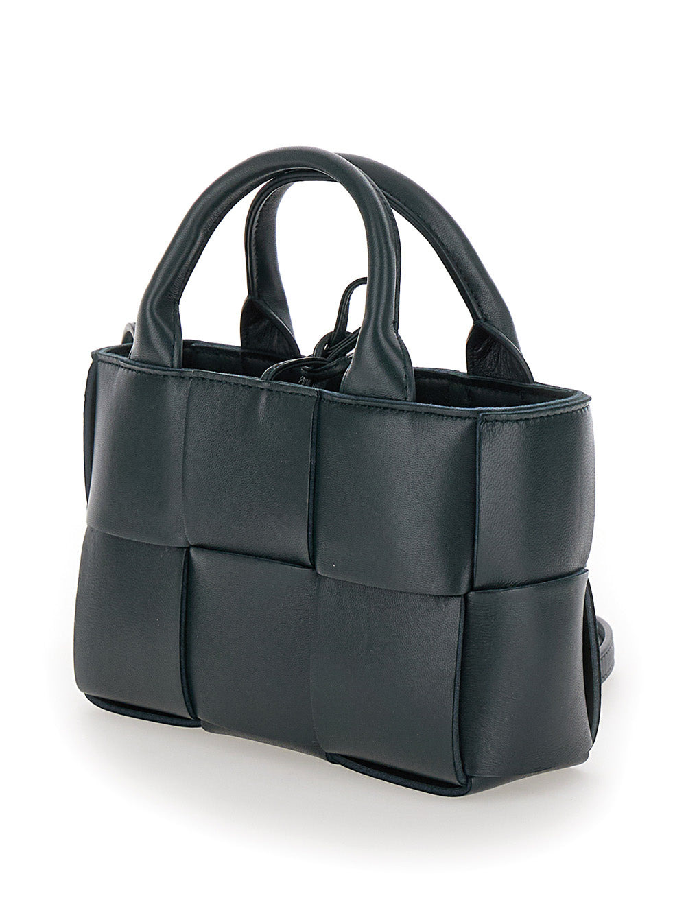 Bottega Veneta Women 'Candy Arco' Dark Green Handbag With Intreccio Motif In Leather Woman - 2