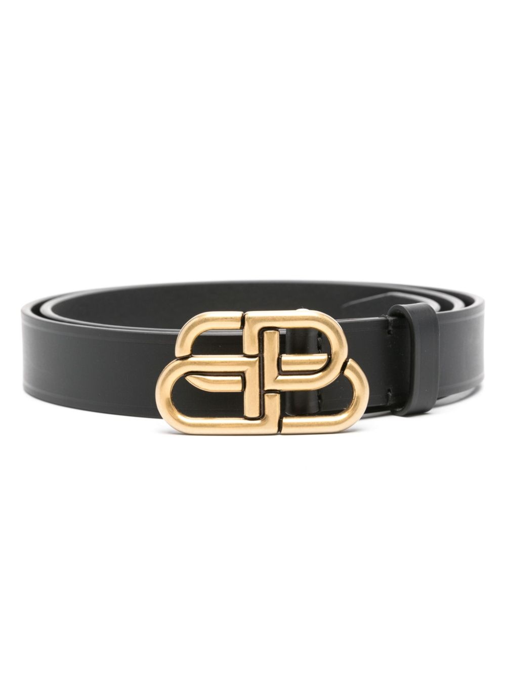 BB logo thin leather belt - 1