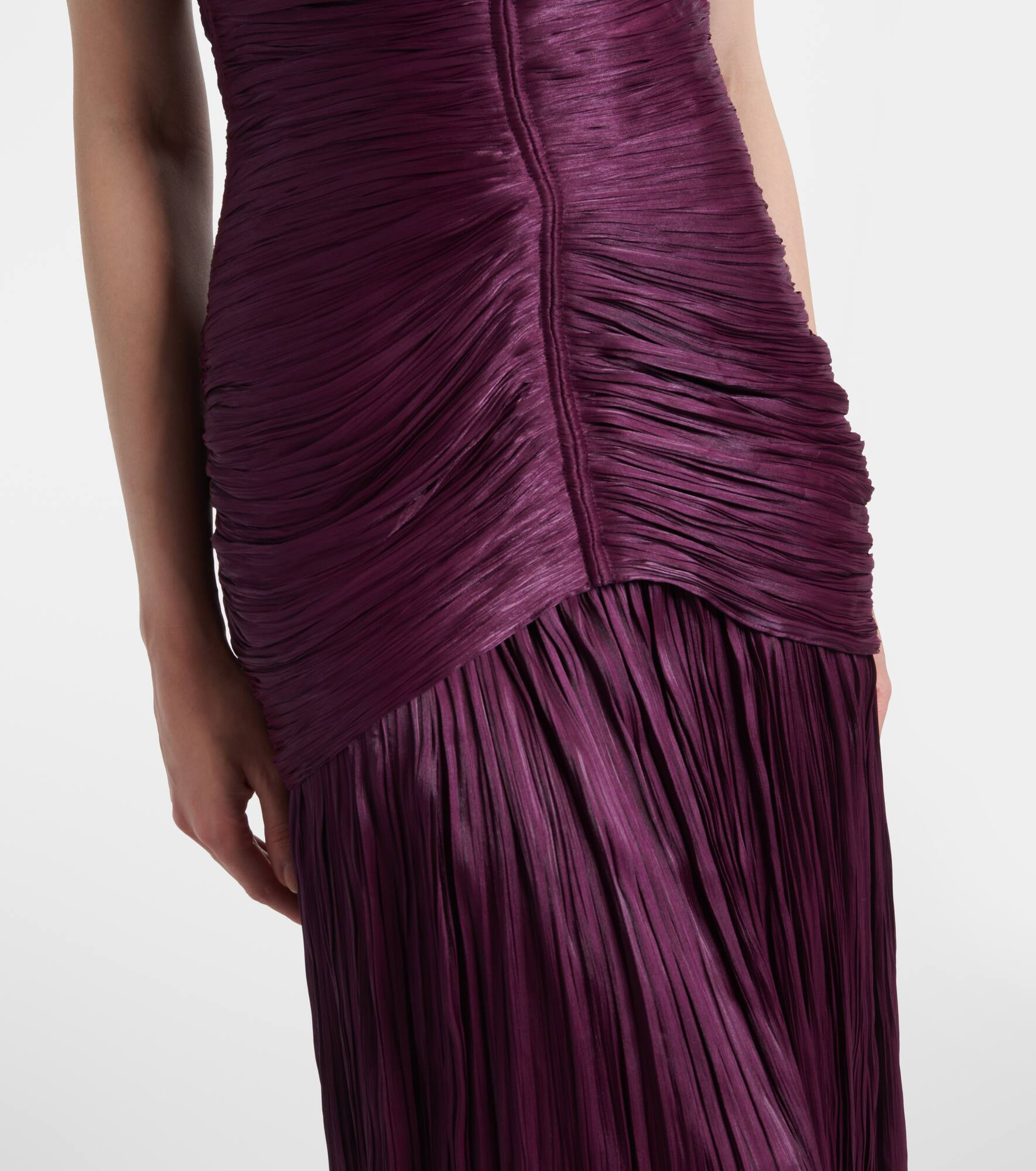 Off-shoulder crêpe bustier gown - 5