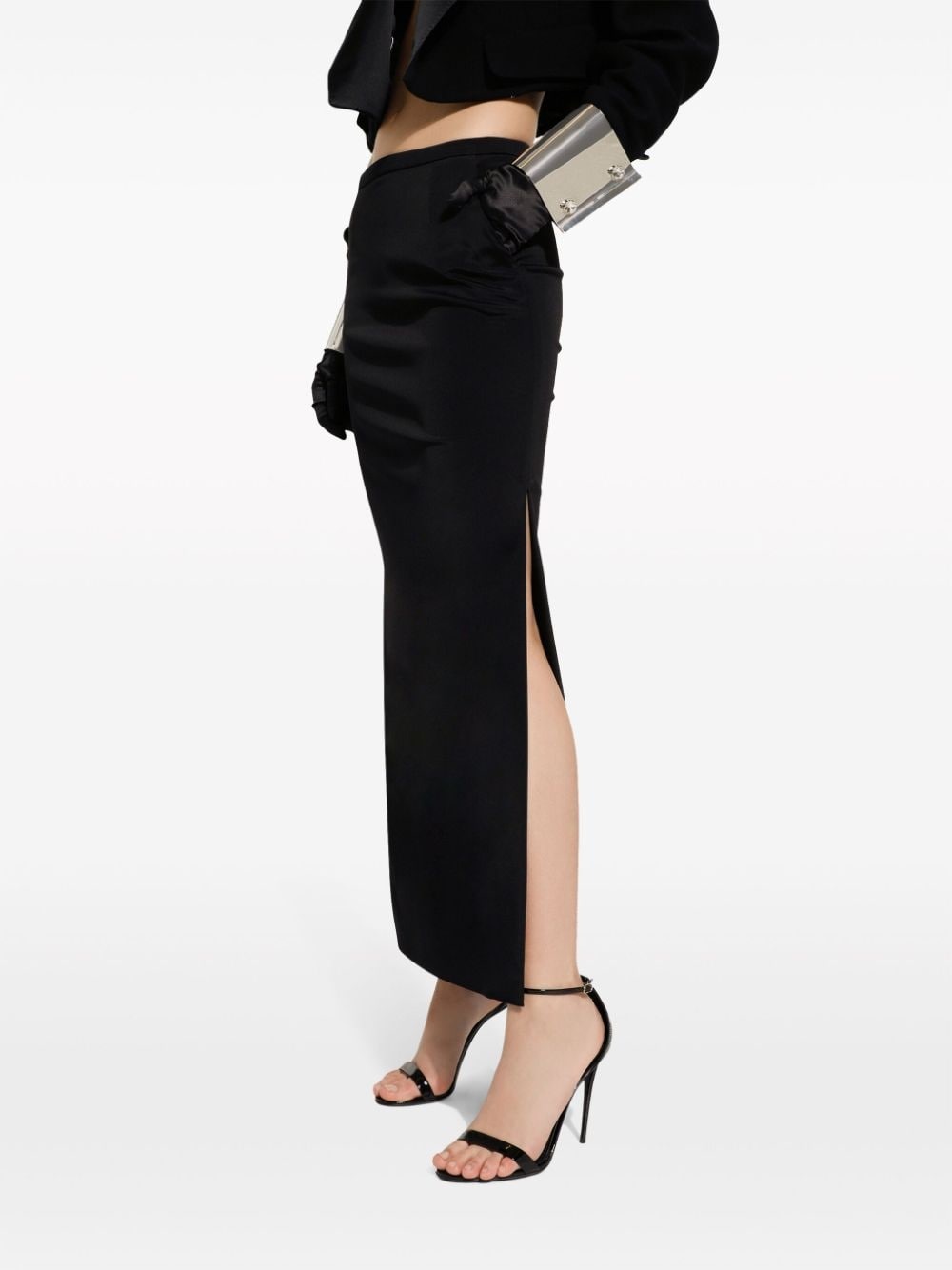 high-slitted cady maxi skirt - 5