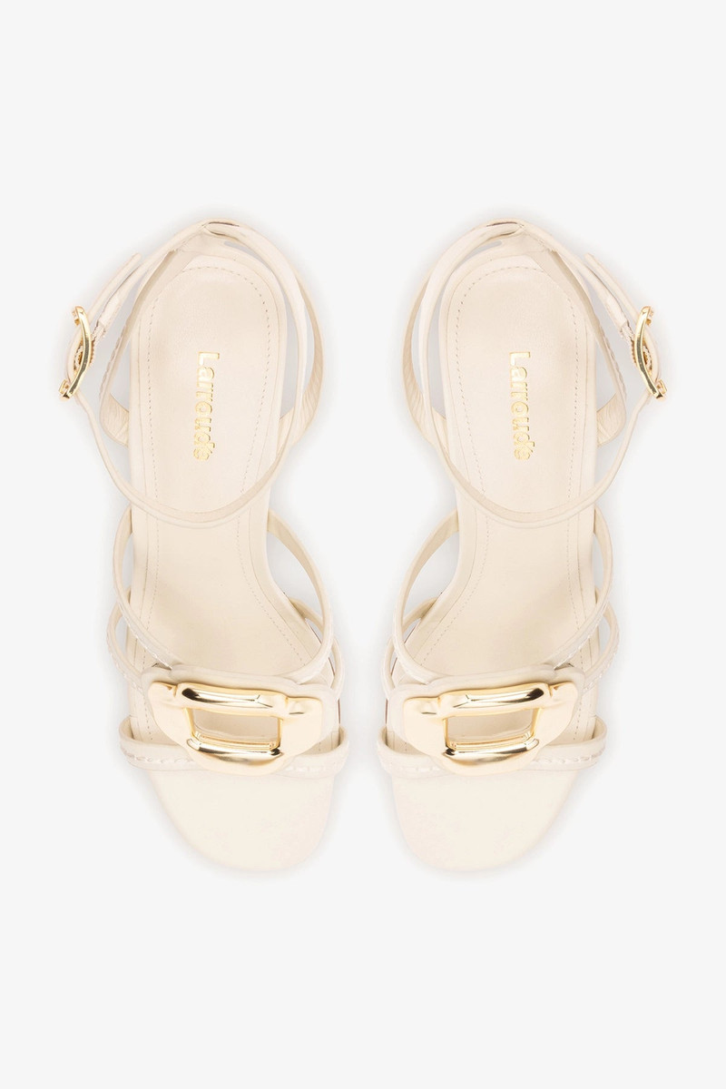 Margherita Block Sandal Ivory Leather 6