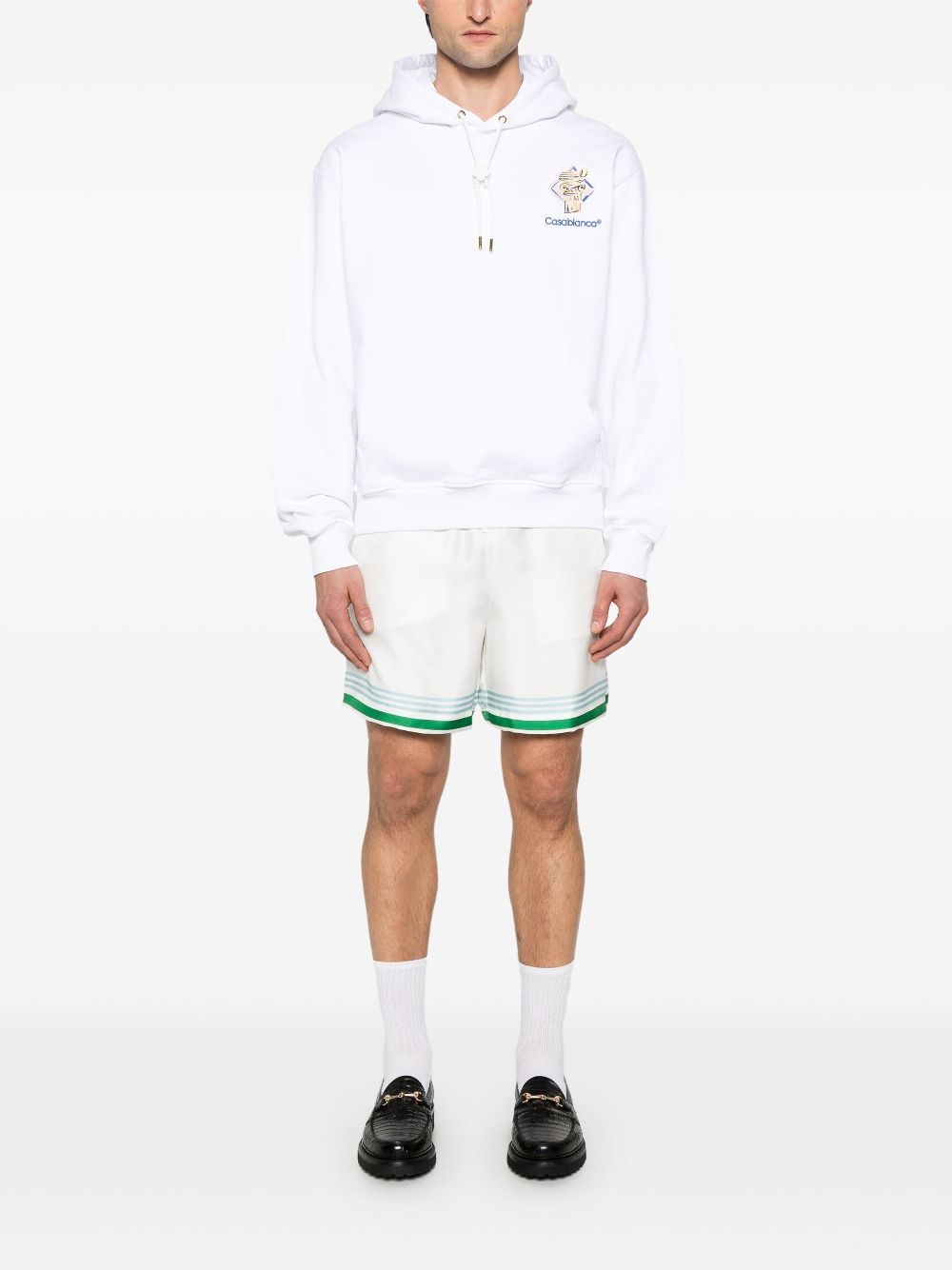 logo-embroidered hoodie - 2