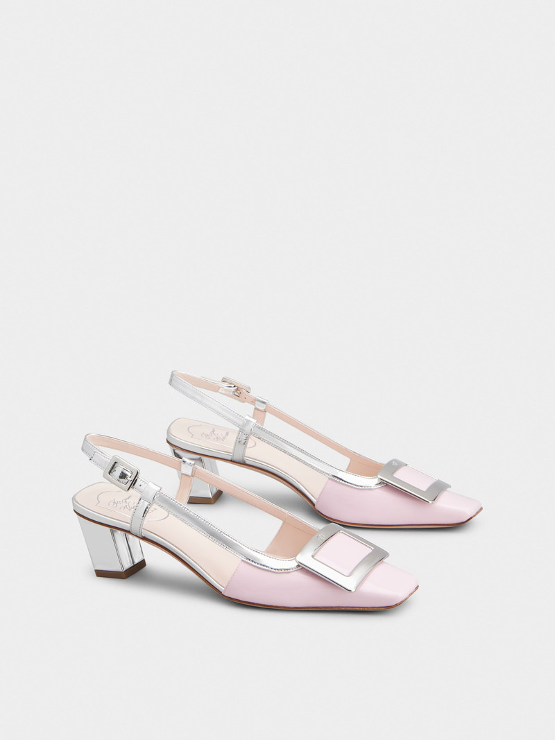 Roger Vivier Belle Vivier Metal Buckle Slingback Pumps in Patent Leather outlook