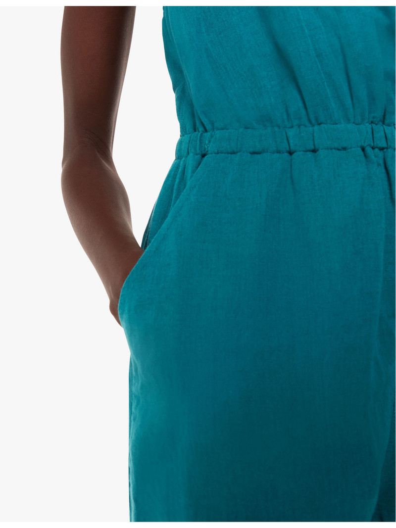 Wrap-front sleeveless linen and cotton-blend jumpsuit 5
