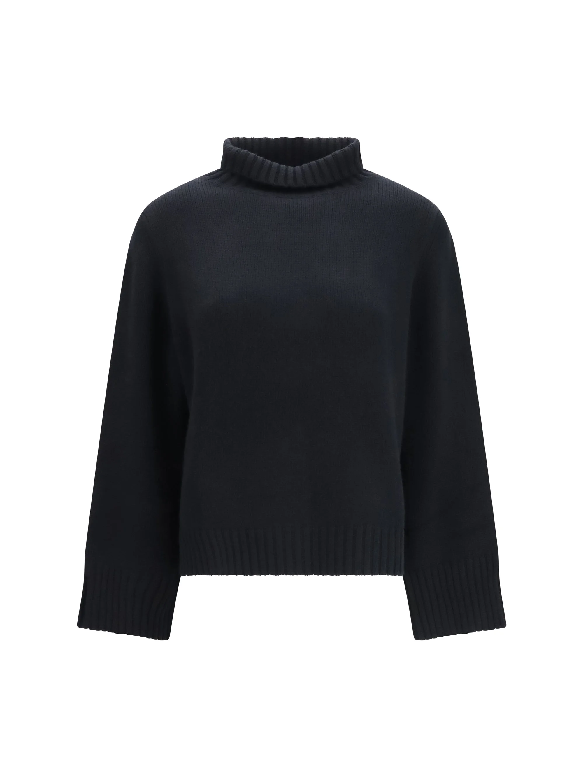 Allude Cashmere Turtleneck Sweater — Black - 1