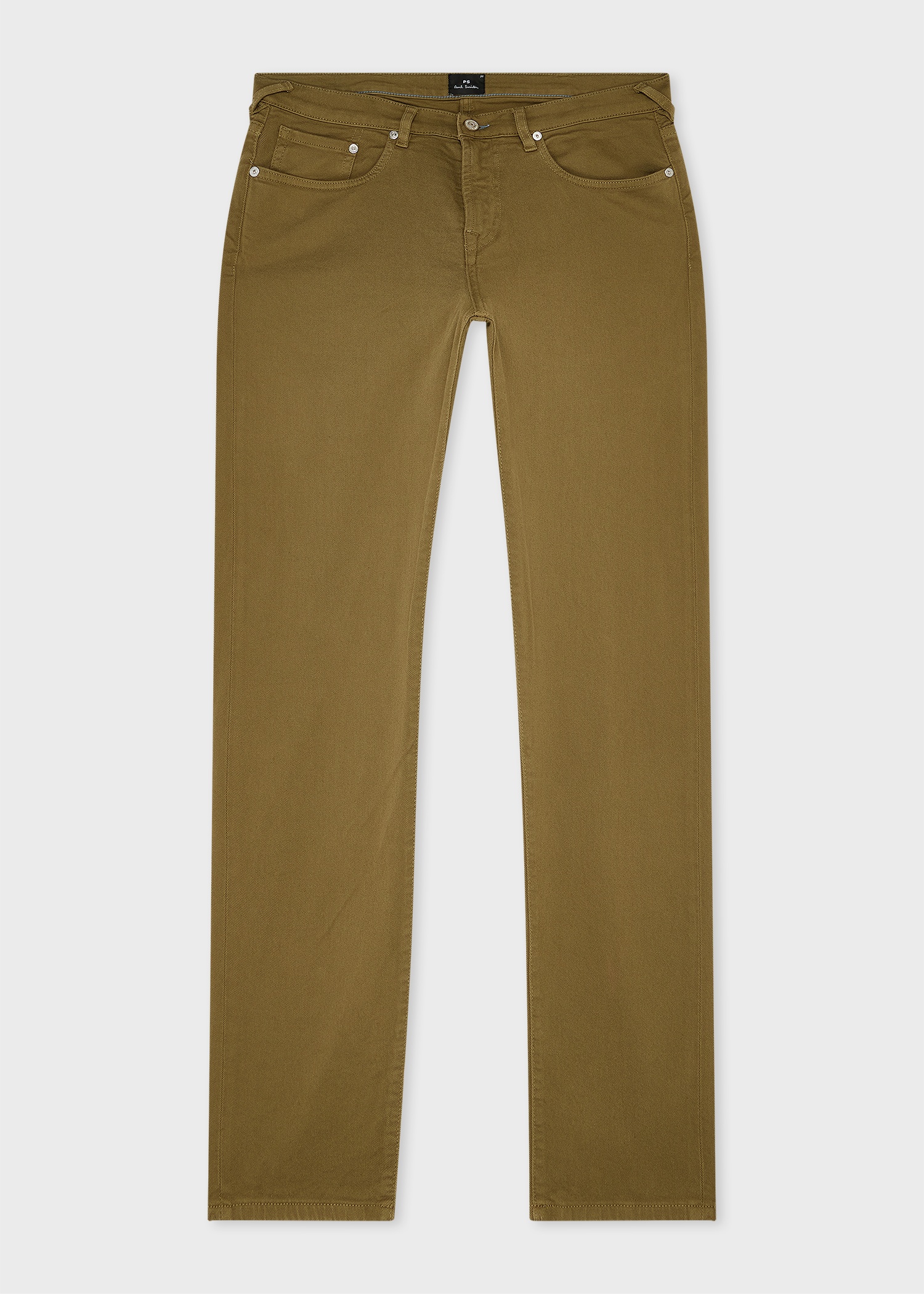 Washed Khaki Tapered-Fit Garment Dyed Jeans - 1