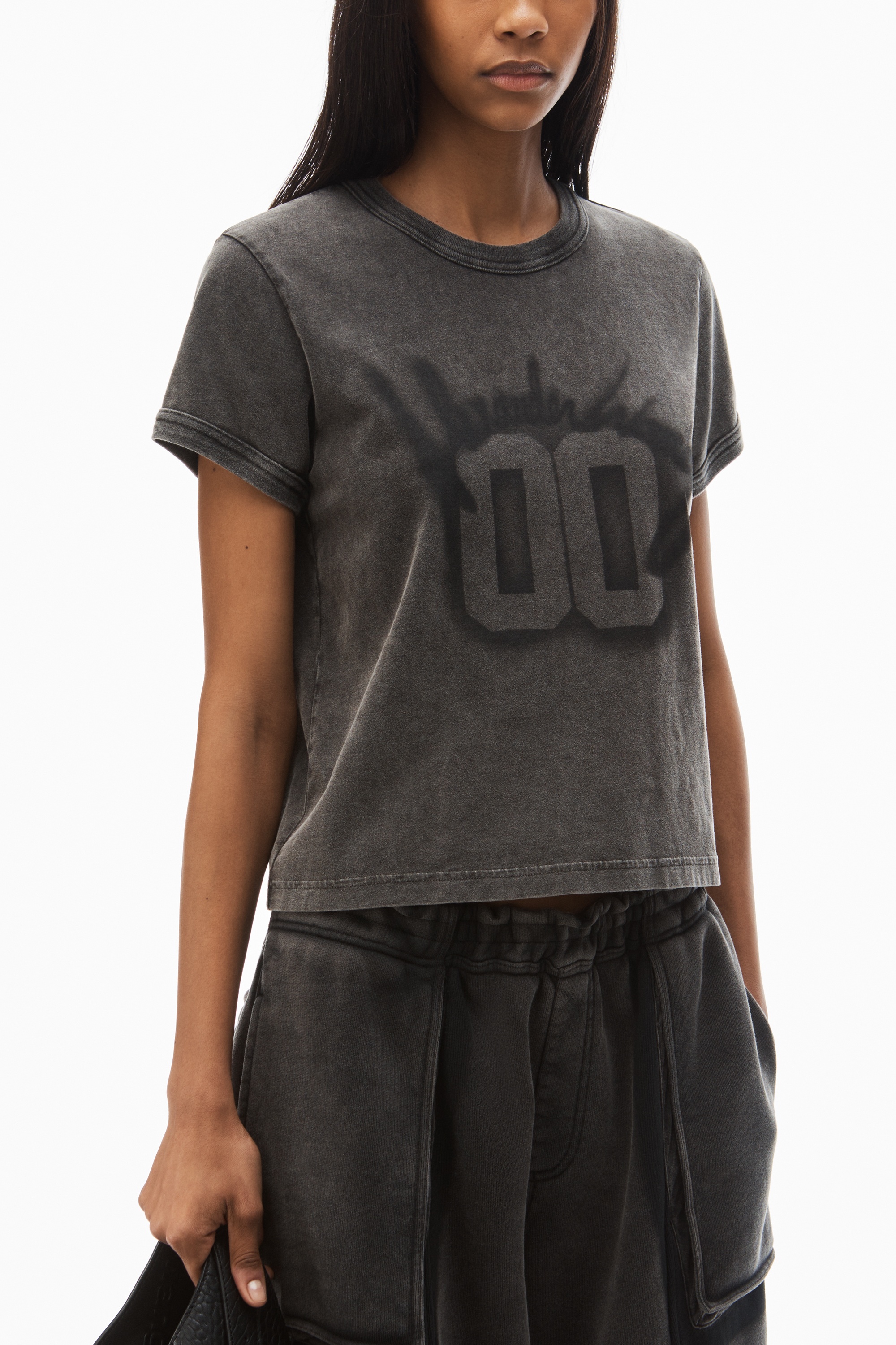Alexander Wang 00 graphic ringer tee in cotton | REVERSIBLE