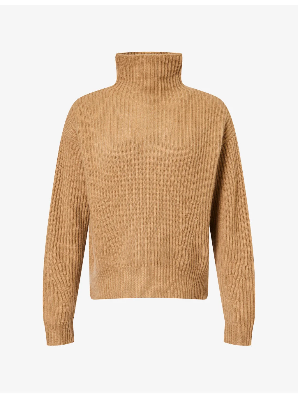 High-Neck Rib-Knit Cashmere Jumper - 1