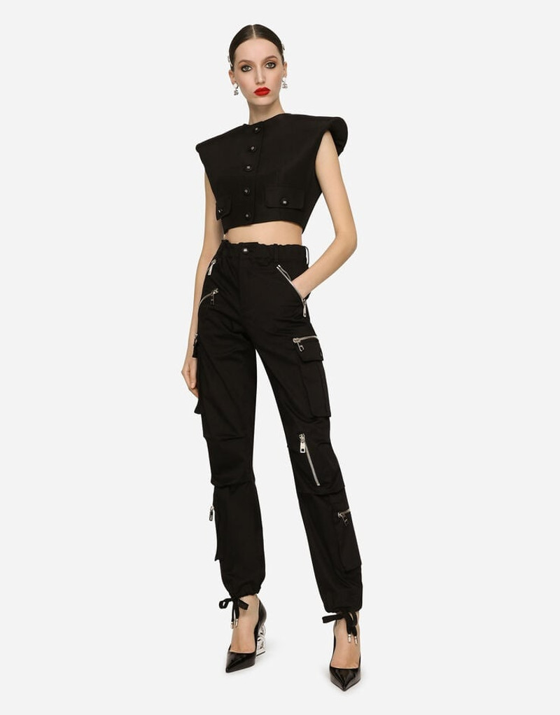 Dolce & Gabbana Cropped sleeveless faille jacket outlook