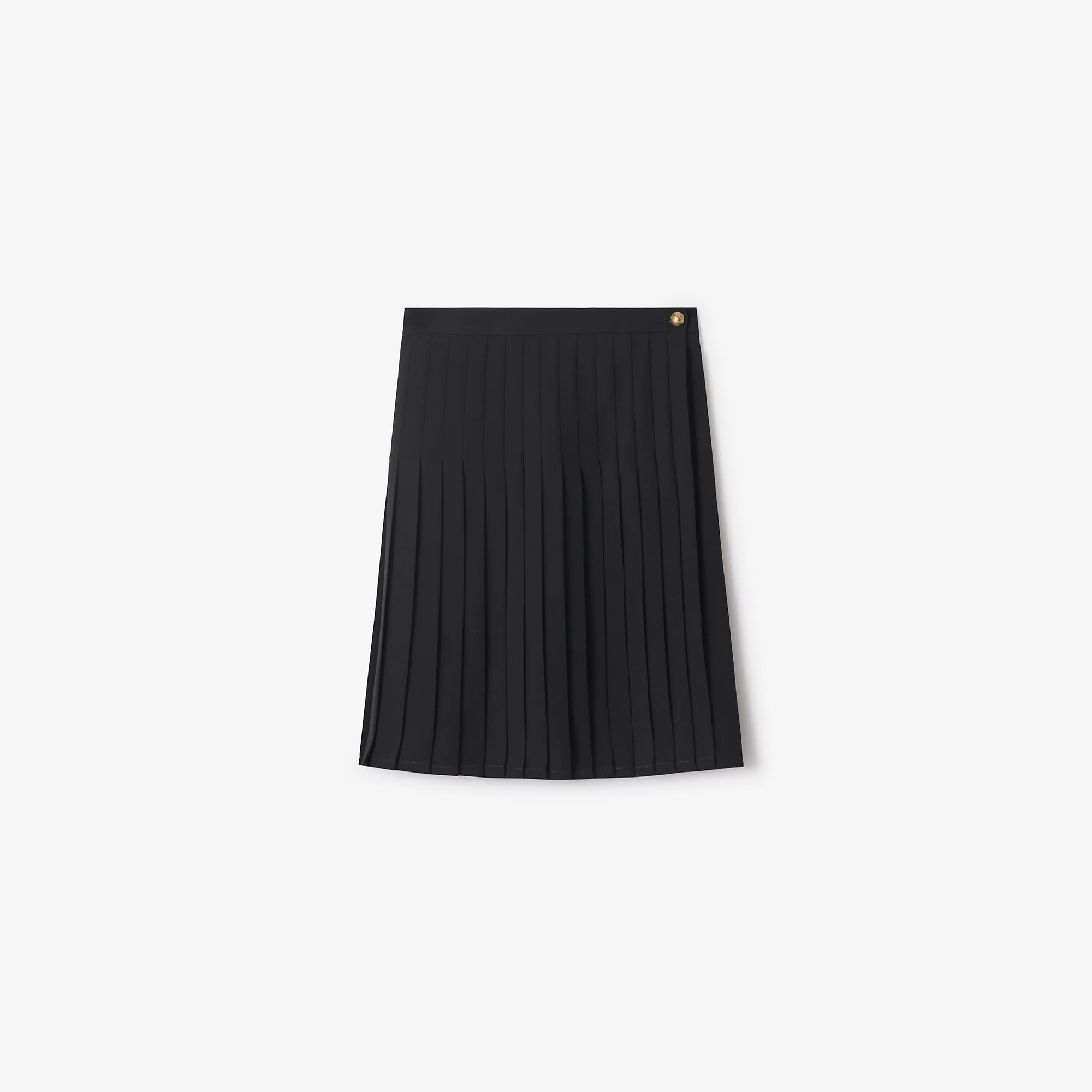 Pleated Wool Blend Midi Skirt - 1