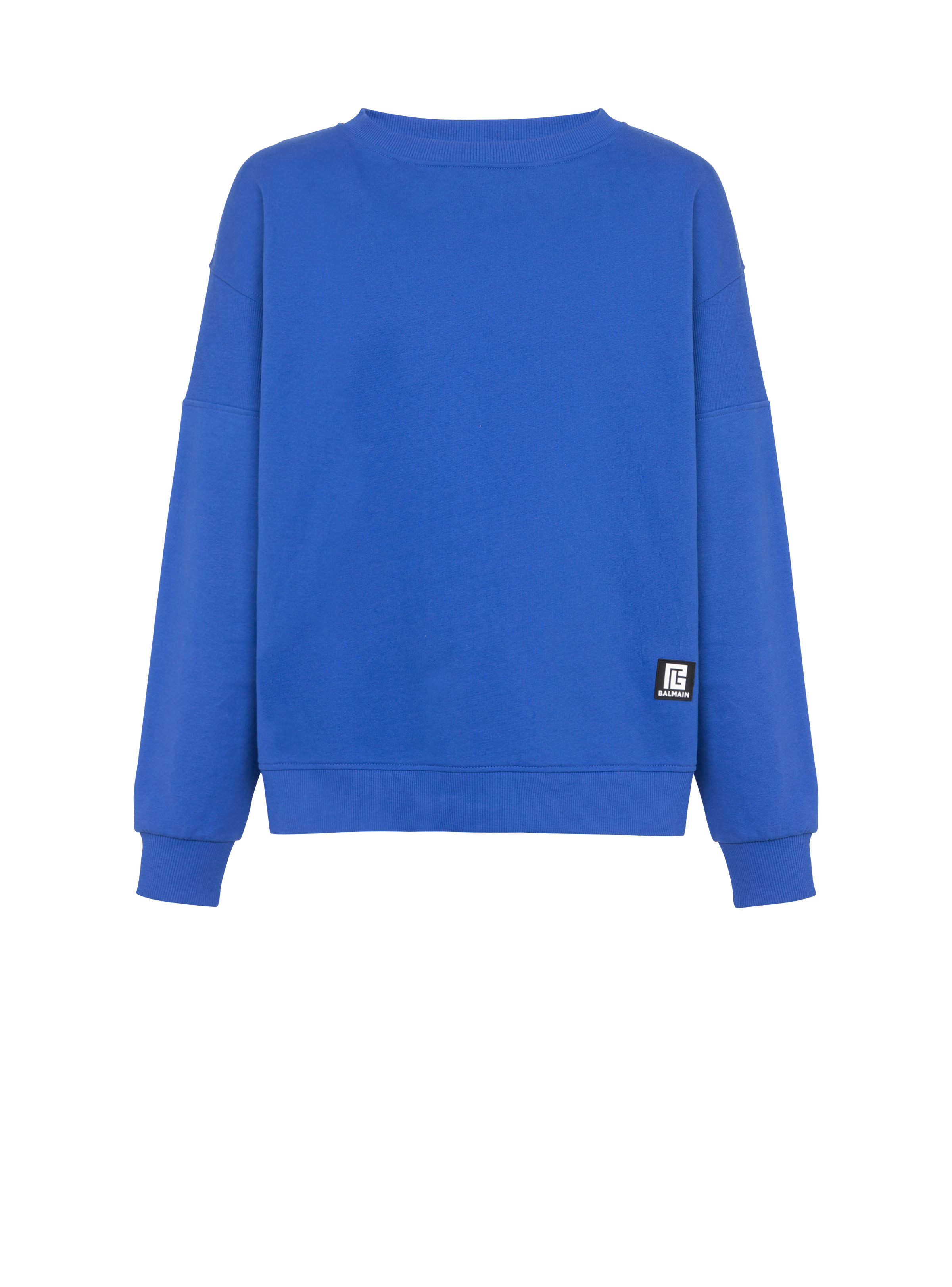 Eco-designed cotton sweatshirt with Balmain logo print - 1