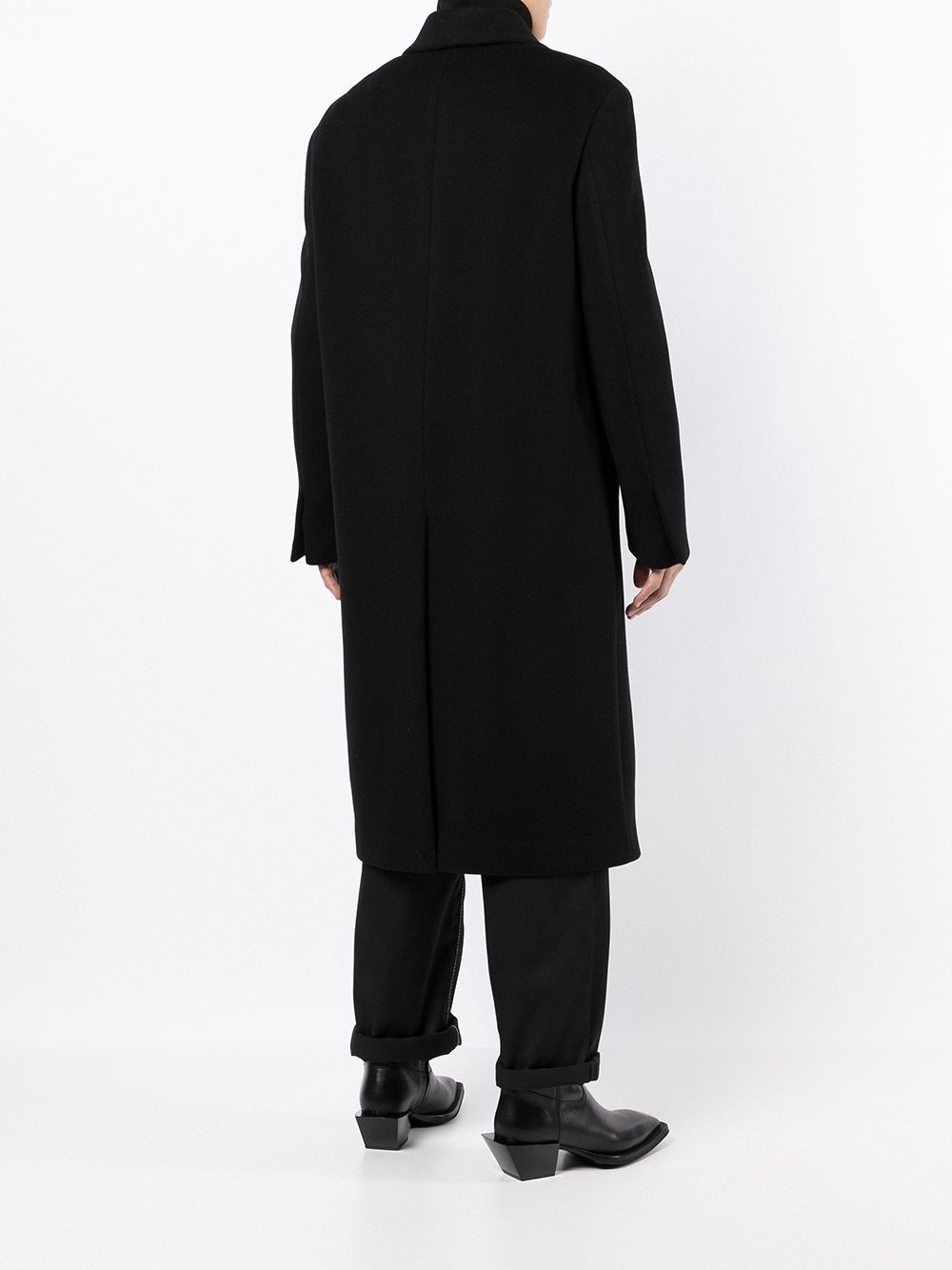 single-breasted midi coat - 4