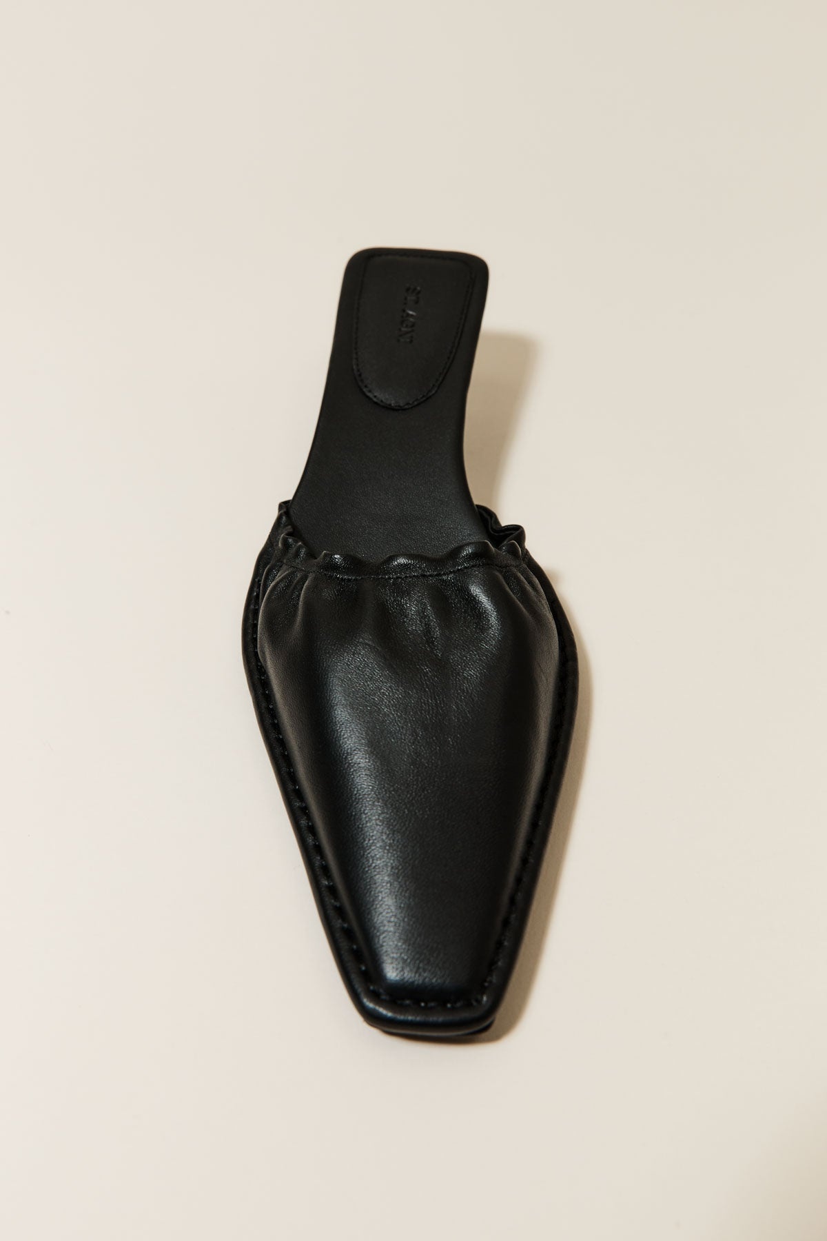 Gathered Kitten Heels - Black - 4