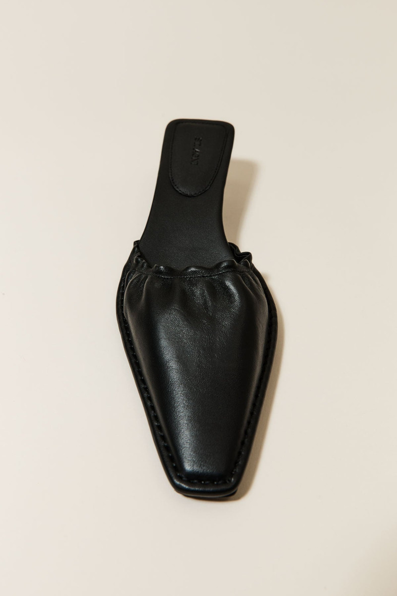 Gathered Kitten Heels - Black 4