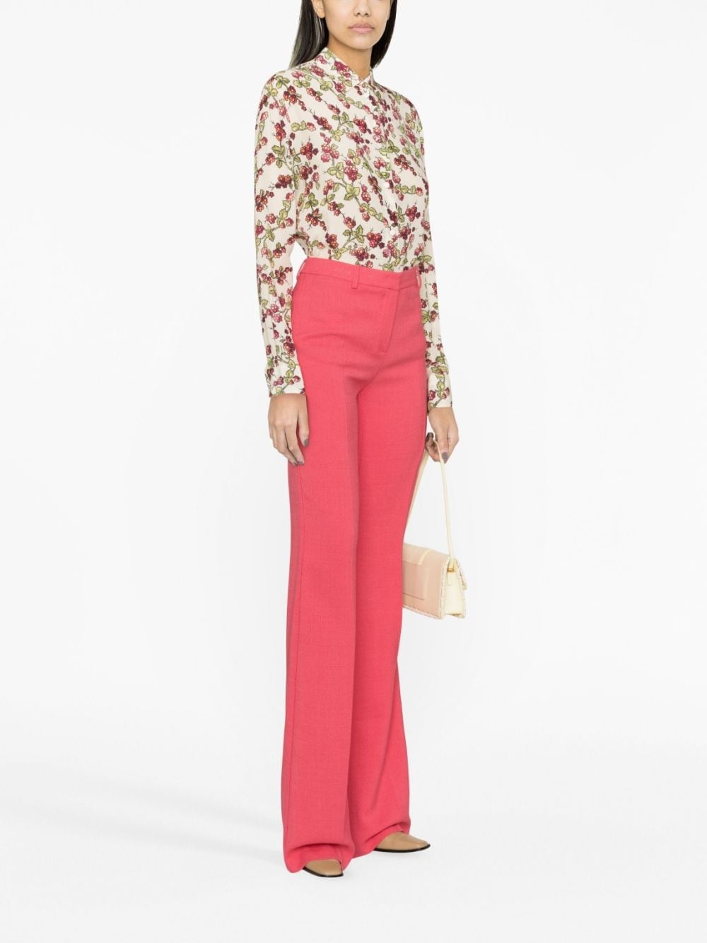 mid-rise flared trousers - 4