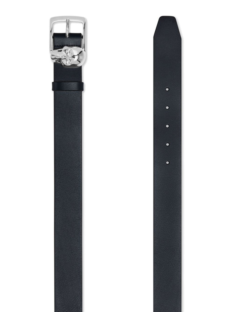 PHILIPP PLEIN skull-buckle leather belt outlook