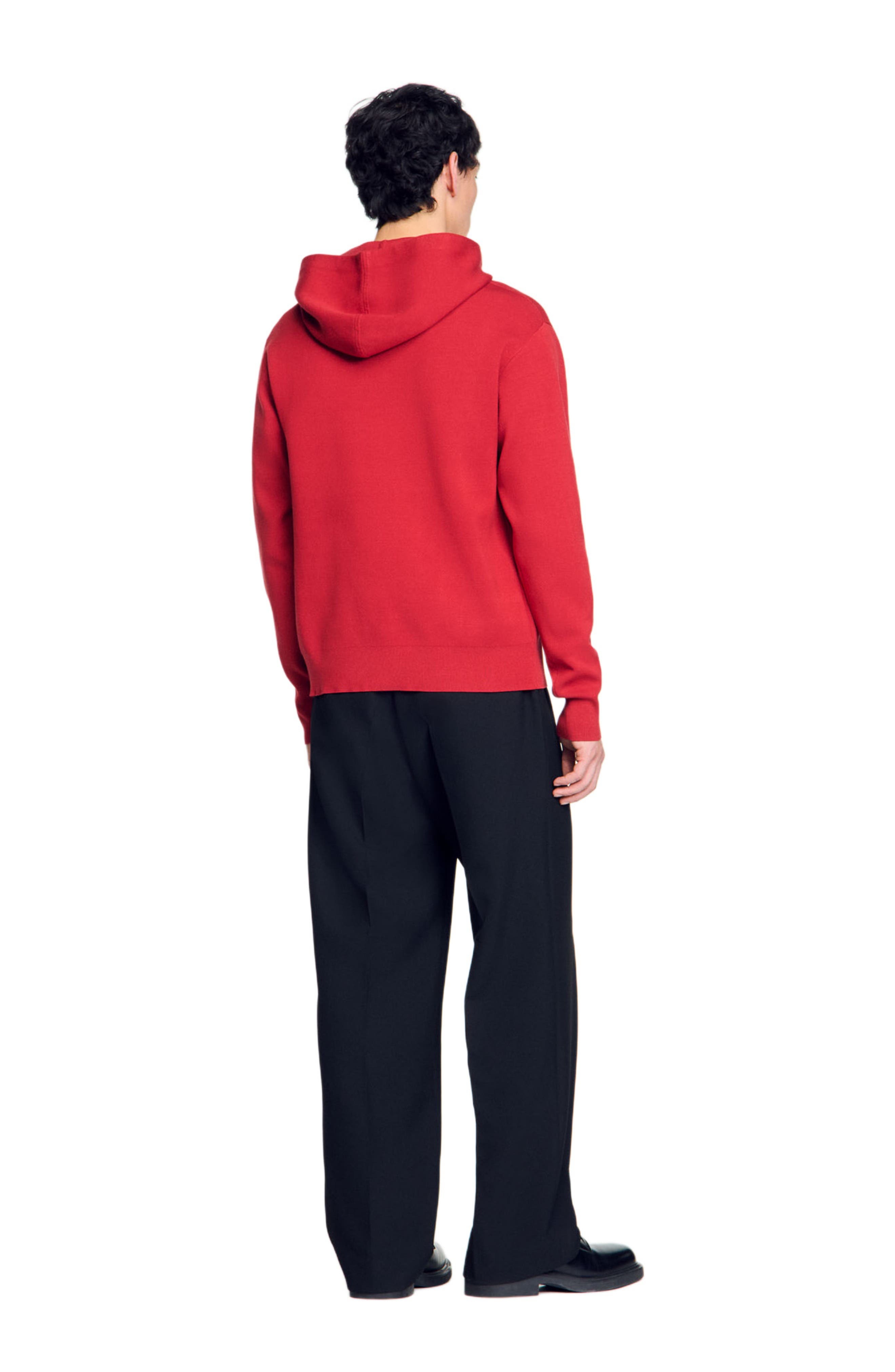 SANDRO Knit sweatshirt with snake detail in Red at Nordstrom - 3