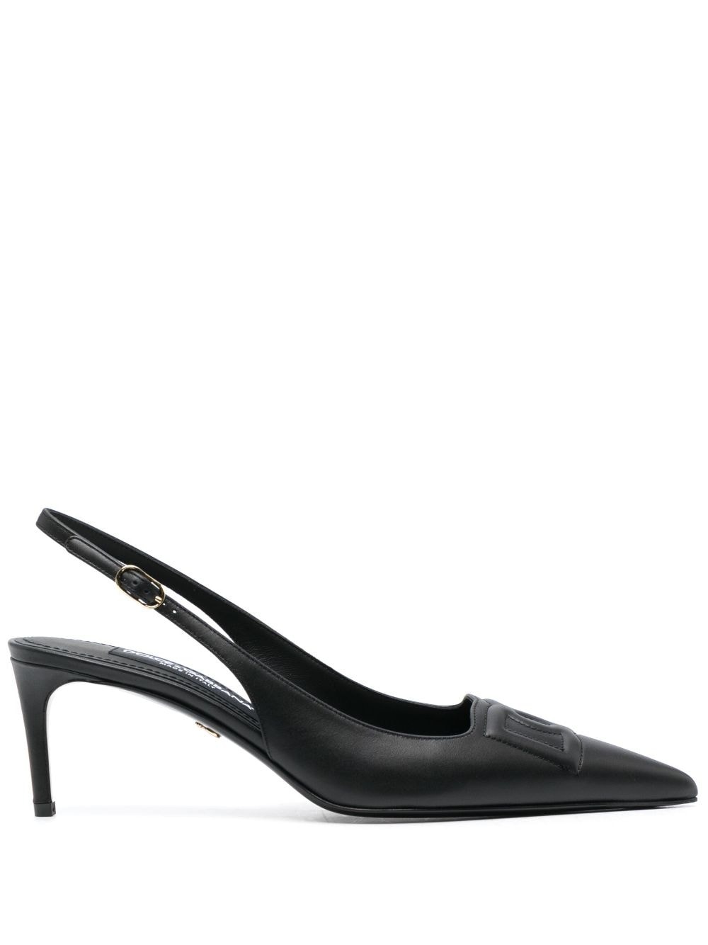 70mm logo-embossed slingback pumps - 1