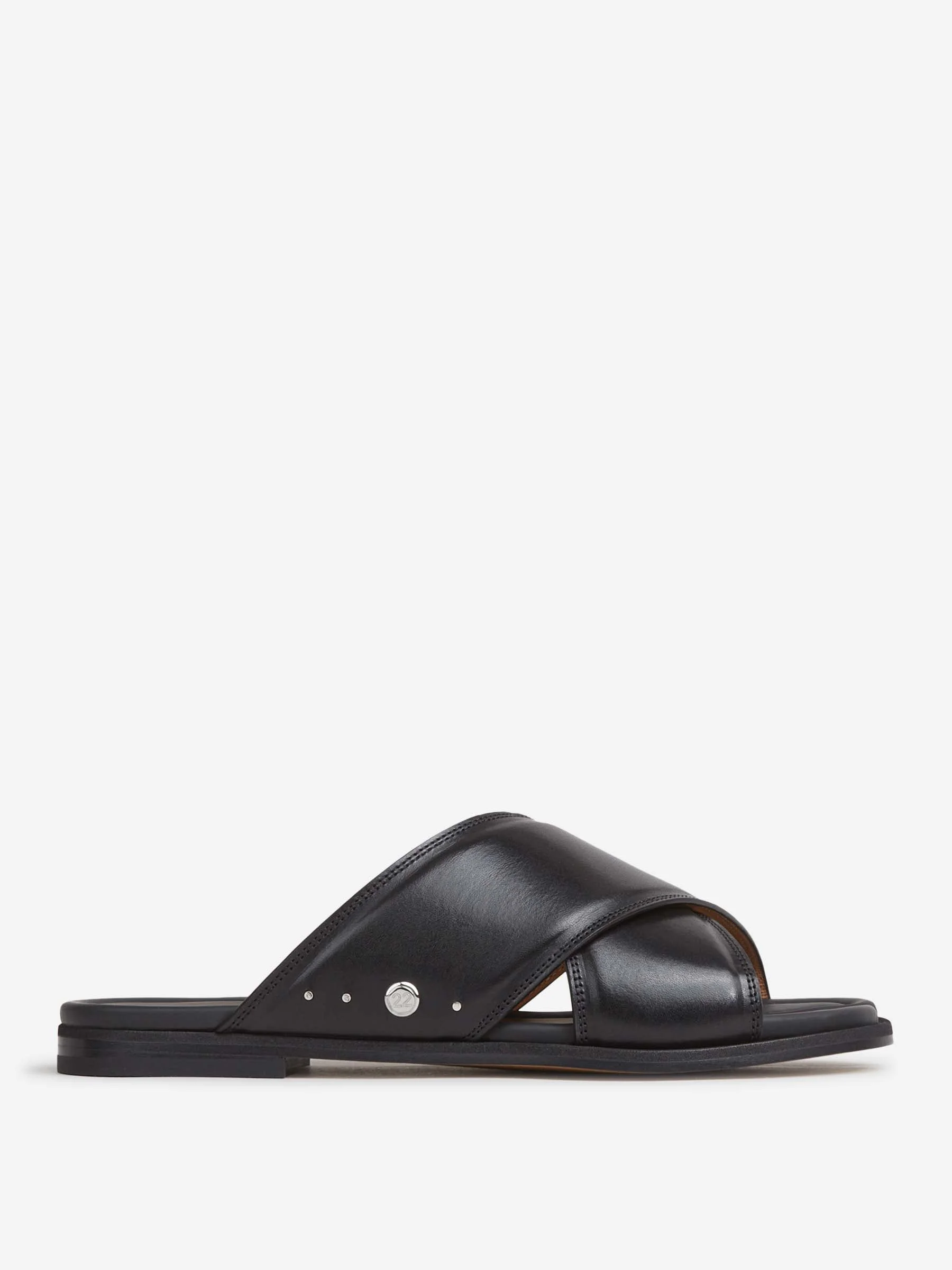 LEATHER CROSS SANDALS - 1