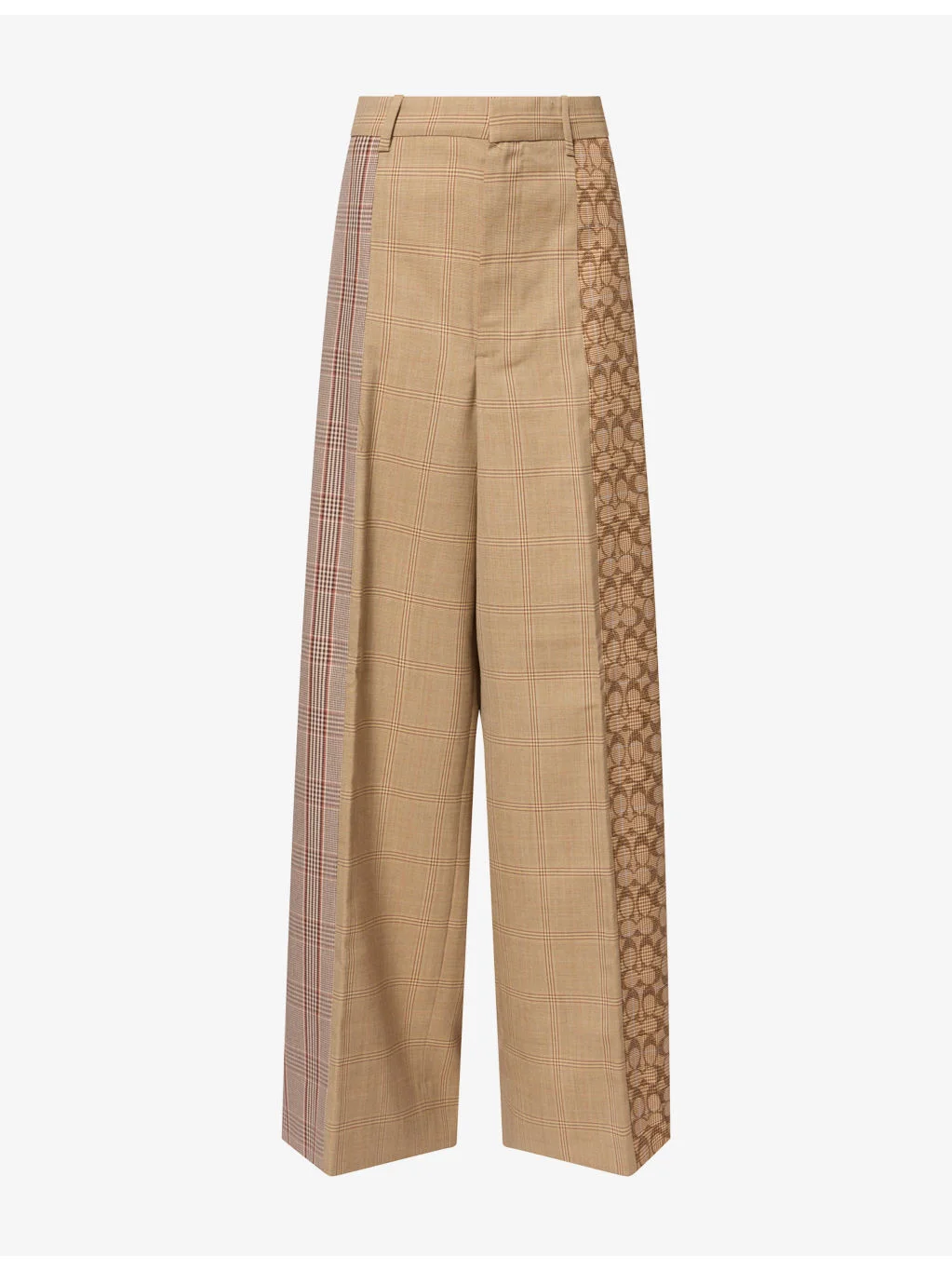 Monogram-Pattern Wide-Leg Wool-Blend Trousers - 1