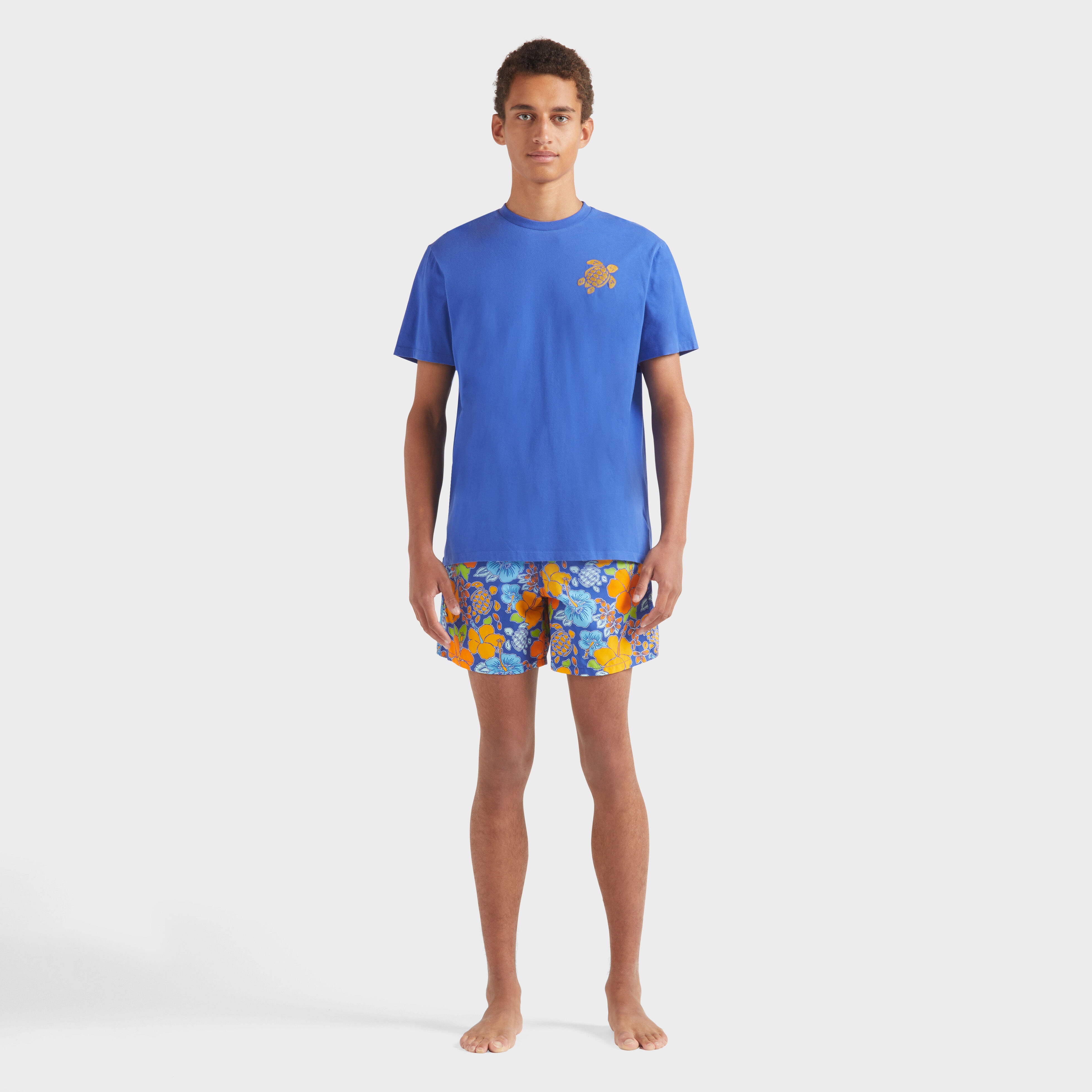 Men Organic Cotton T-shirt Embroidered Turtle - 3