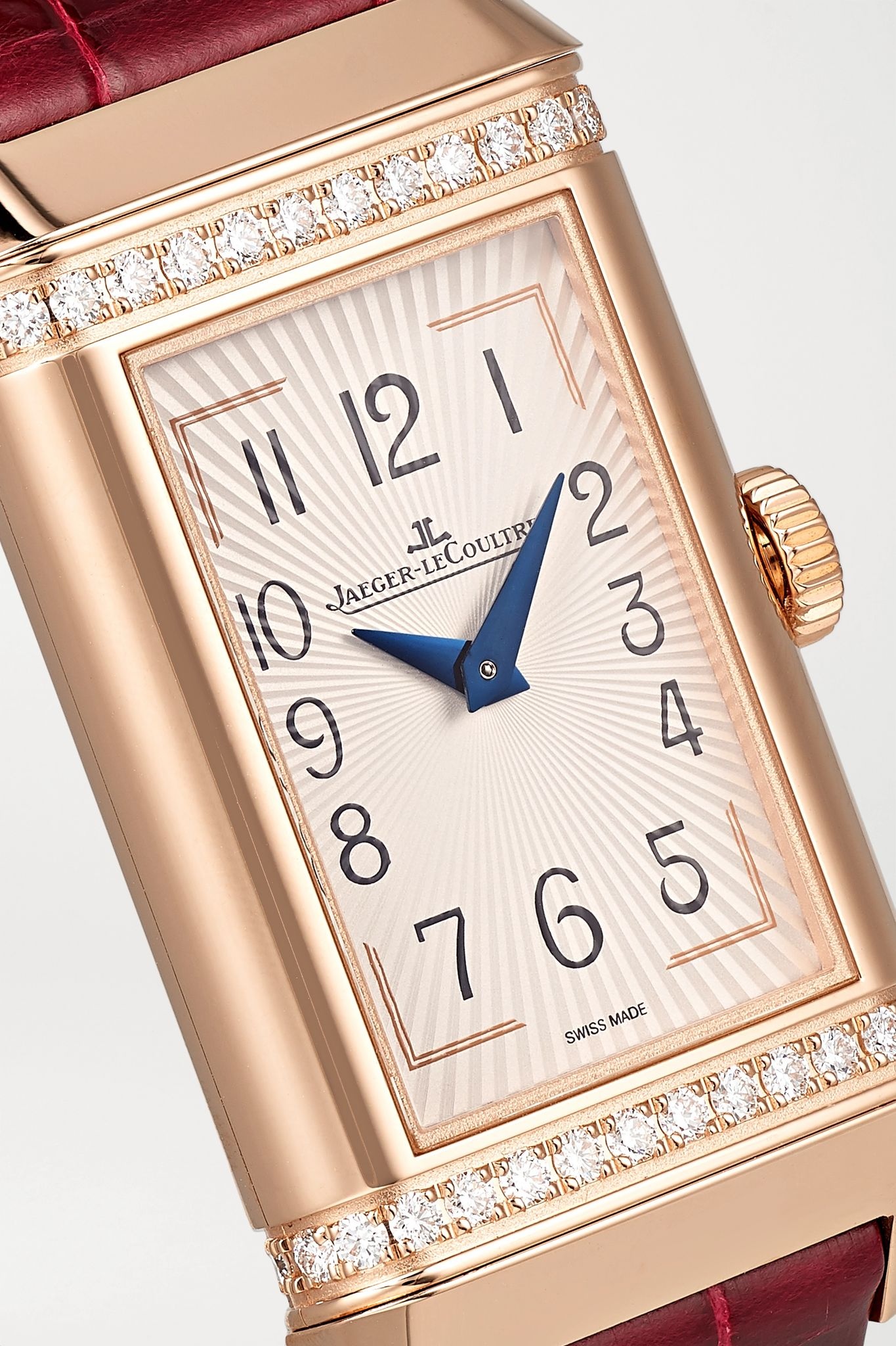 Reverso One Duetto 20mm rose gold, diamond and alligator watch - 5