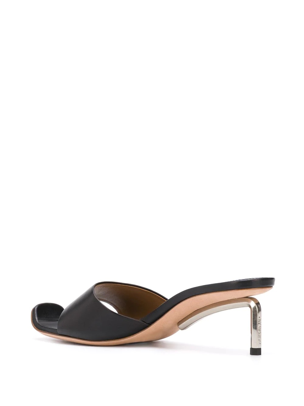 open-toe leather mules - 3