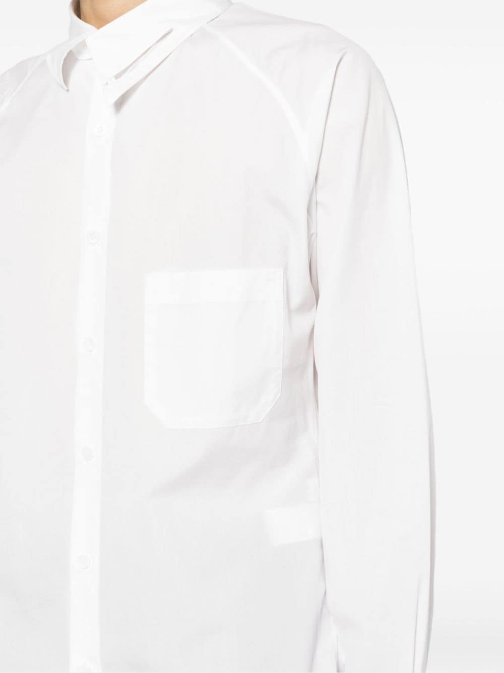 asymmetric-collar cotton shirt - 5