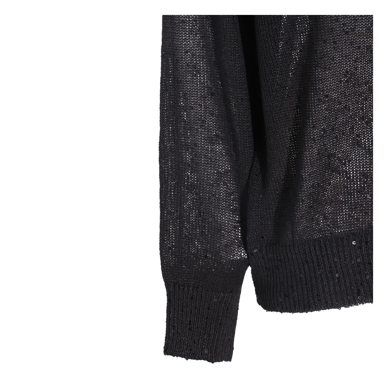 black linen-silk blend cardigan - 4