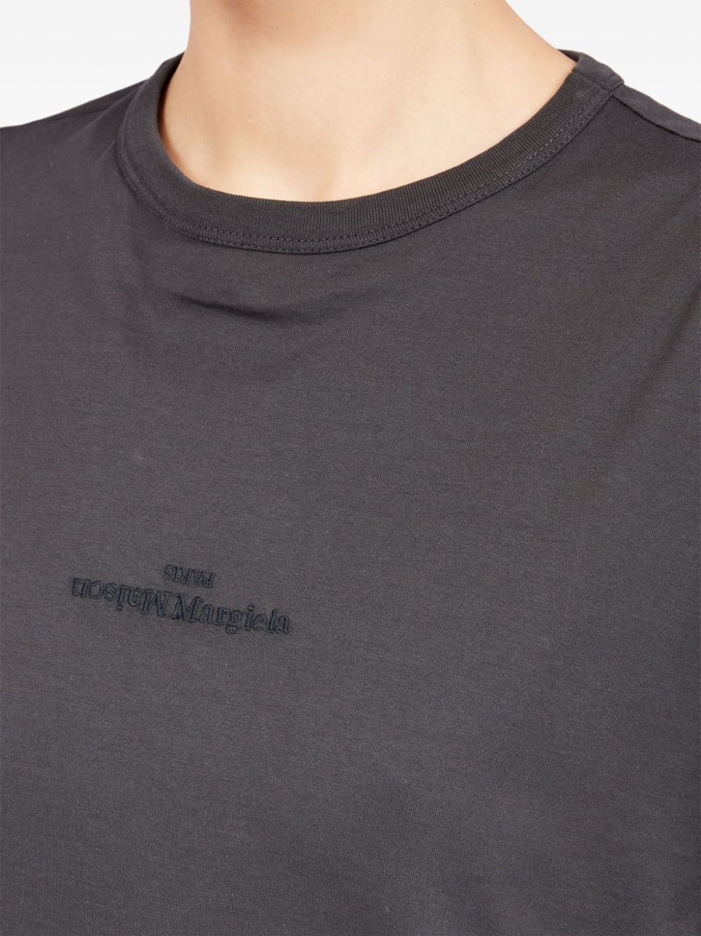 distorted-logo cotton T-shirt - 7