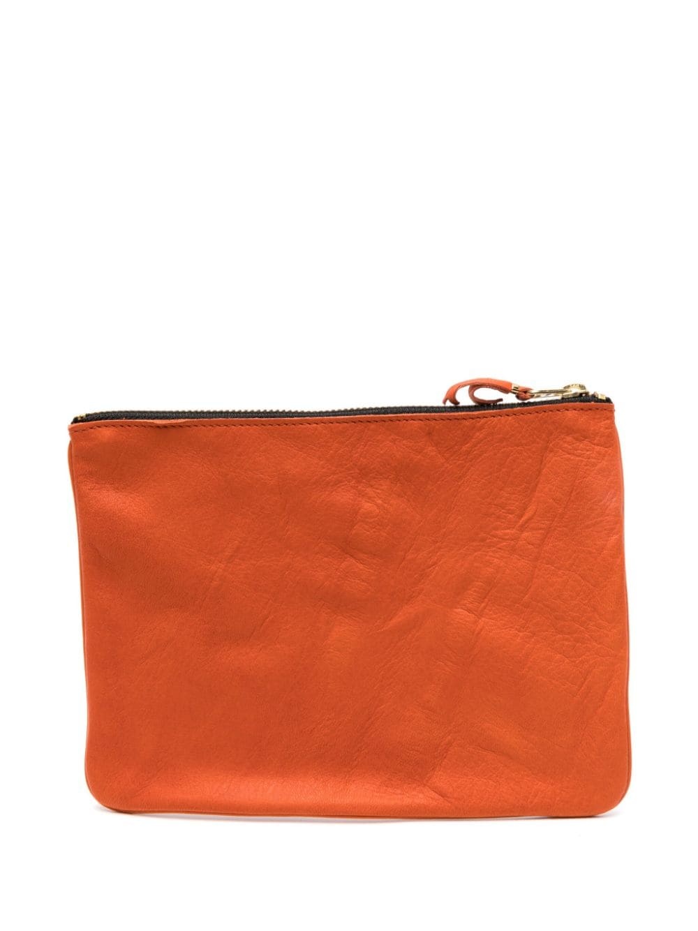 washed zip-up leather pouch - 2