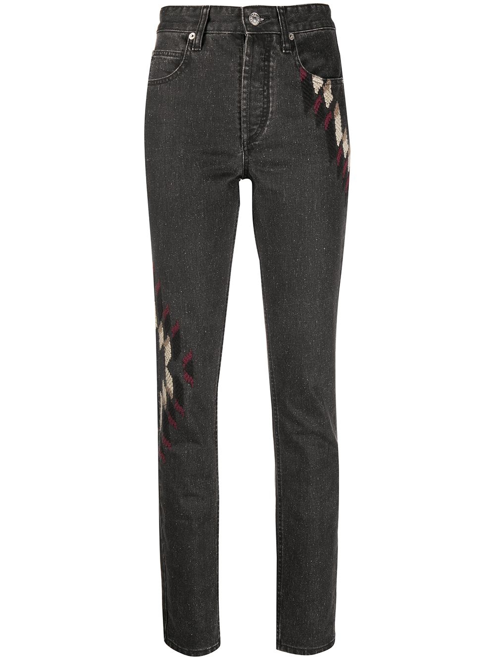 embroidered skinny jeans - 1