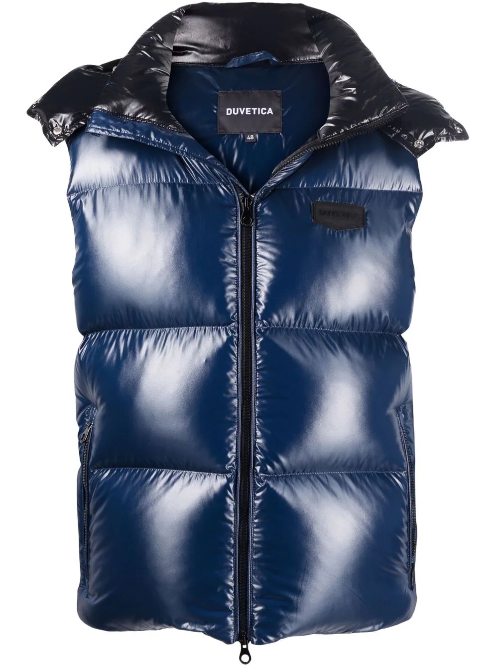 logo patch padded vest - 1