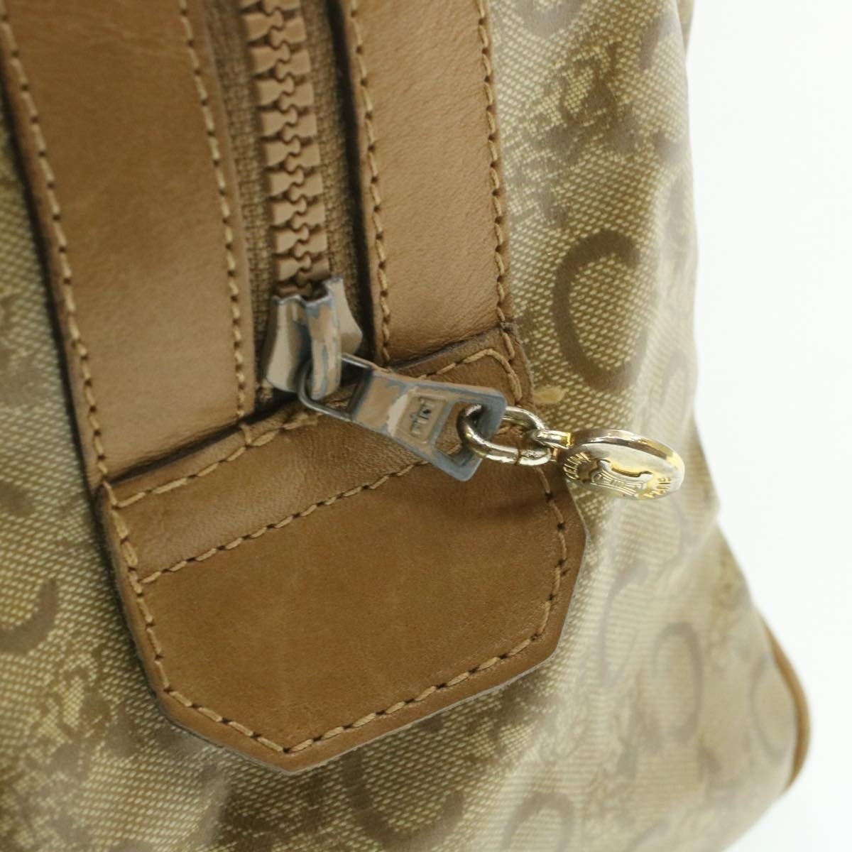 CELINE C Macadam Horse Carriage Hand Bag Pvc Leather Beige - 15