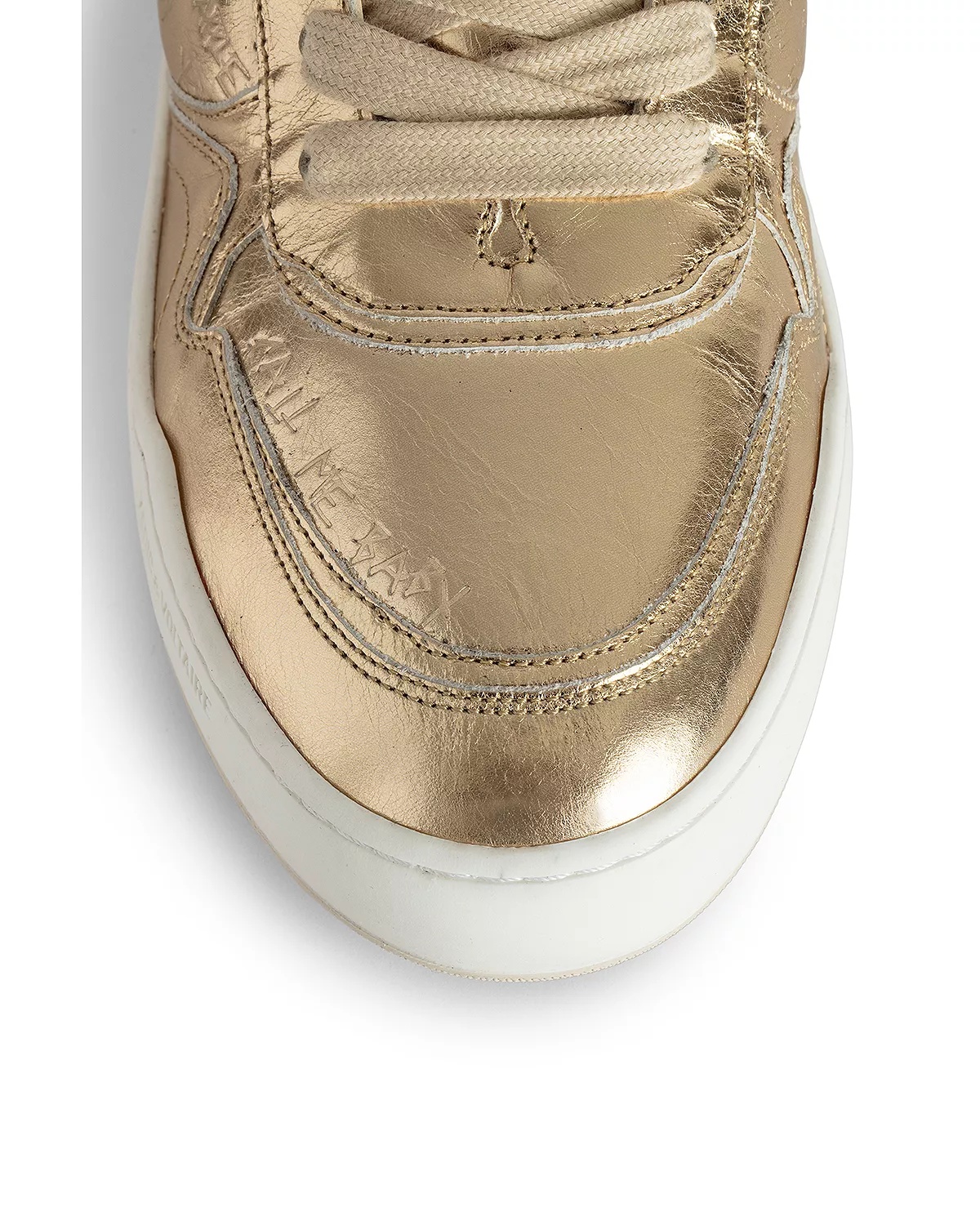 Women's Wings Vintage Metallic Gold Graffiti Sneakers - 6