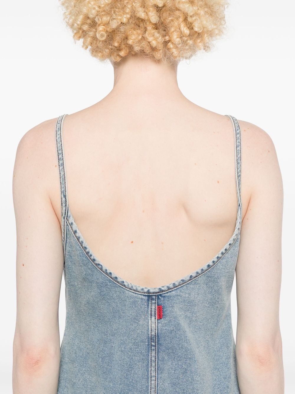 stretch denim mini dress - 5
