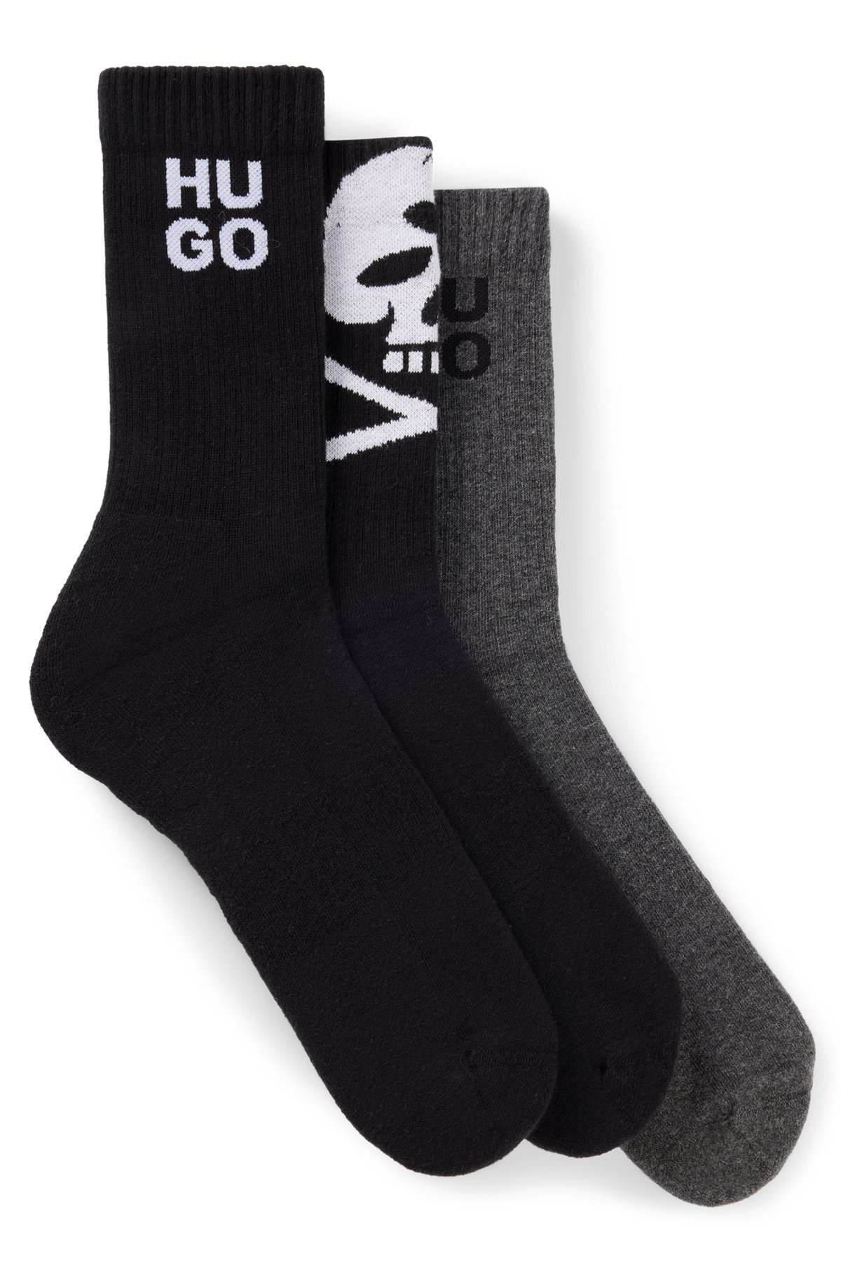 THREE-PACK OF RIBBED SHORT SOCKS WITH SEASONAL DETAILS - 1
