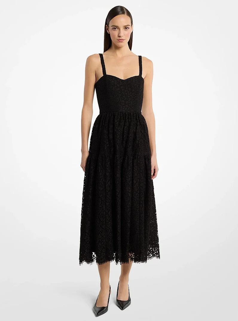 Floral Lace Sweetheart Dress - 1