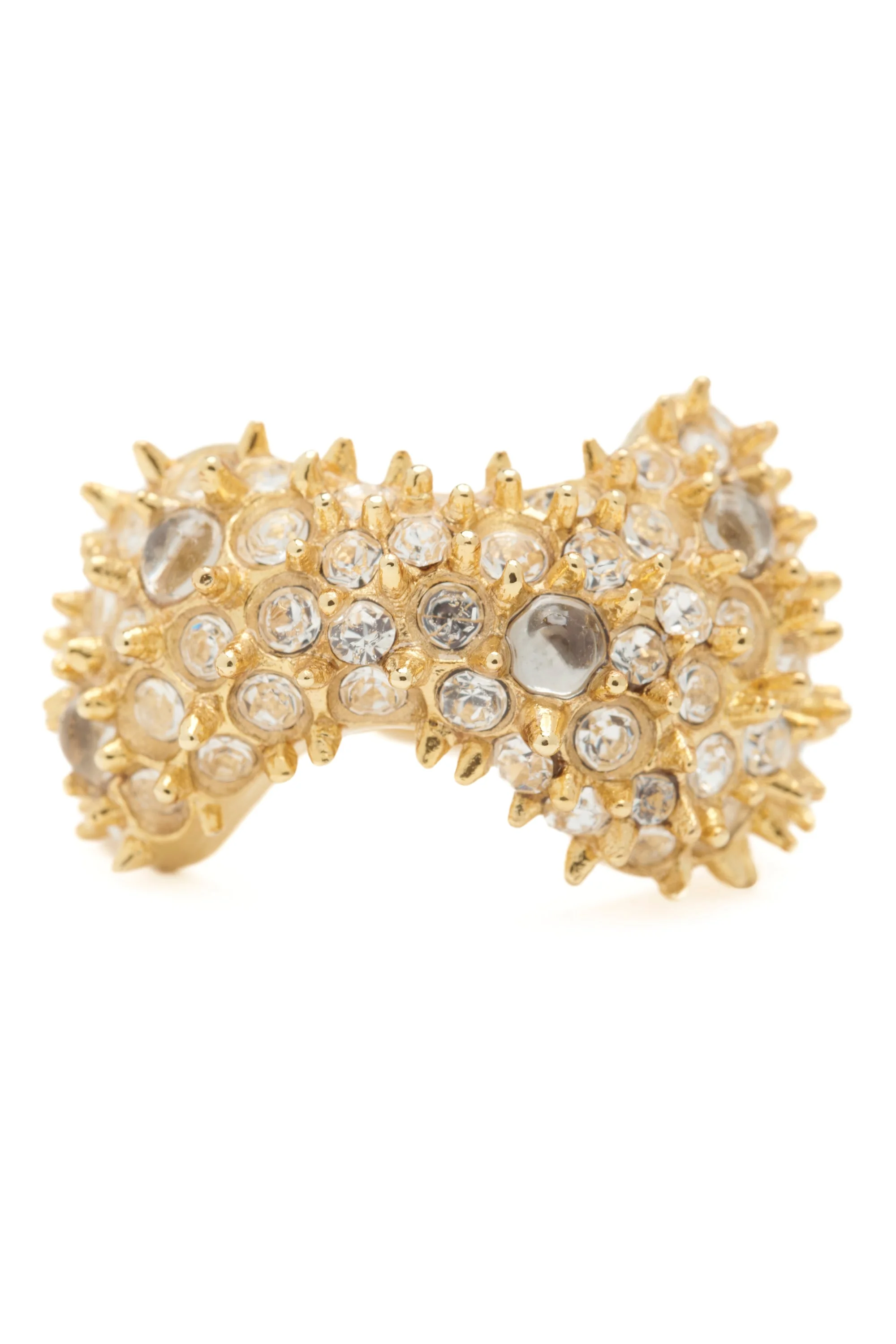 GOLD CLEAR BAT SPIKE RING - 1
