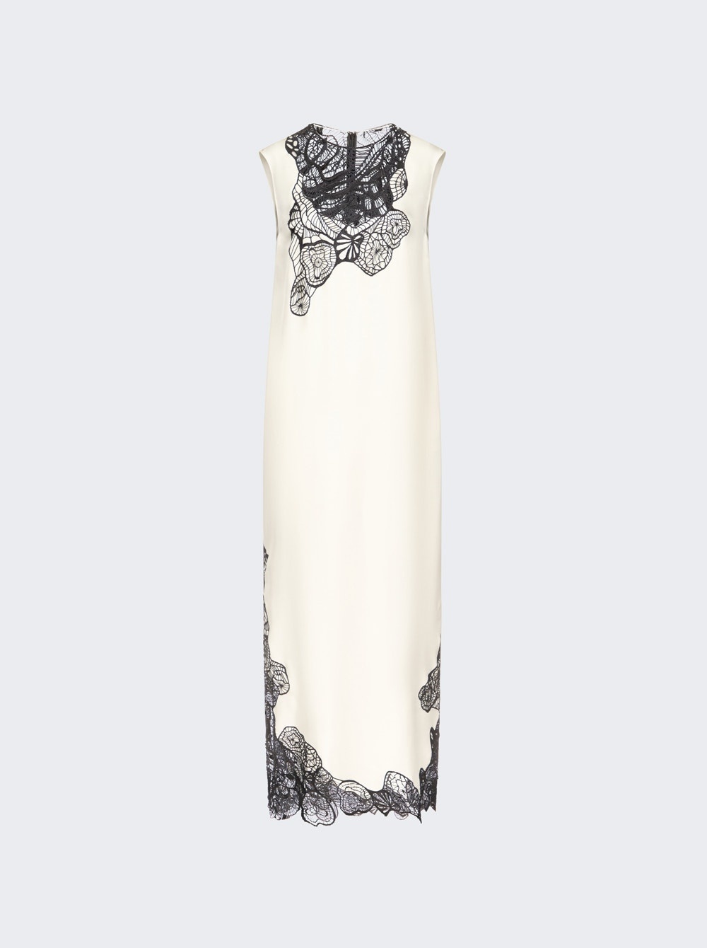 Uma Sleeveless Long Dress Ivory And Black - 1