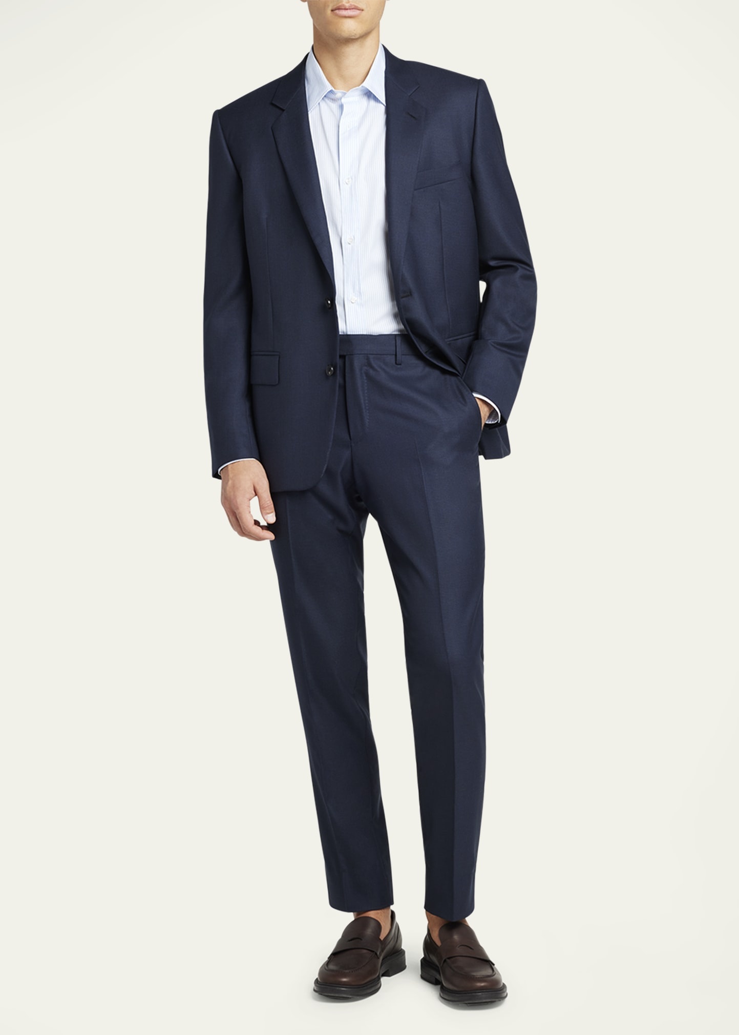 Men's Modern-Fit Wool Two-Button Suit - 2