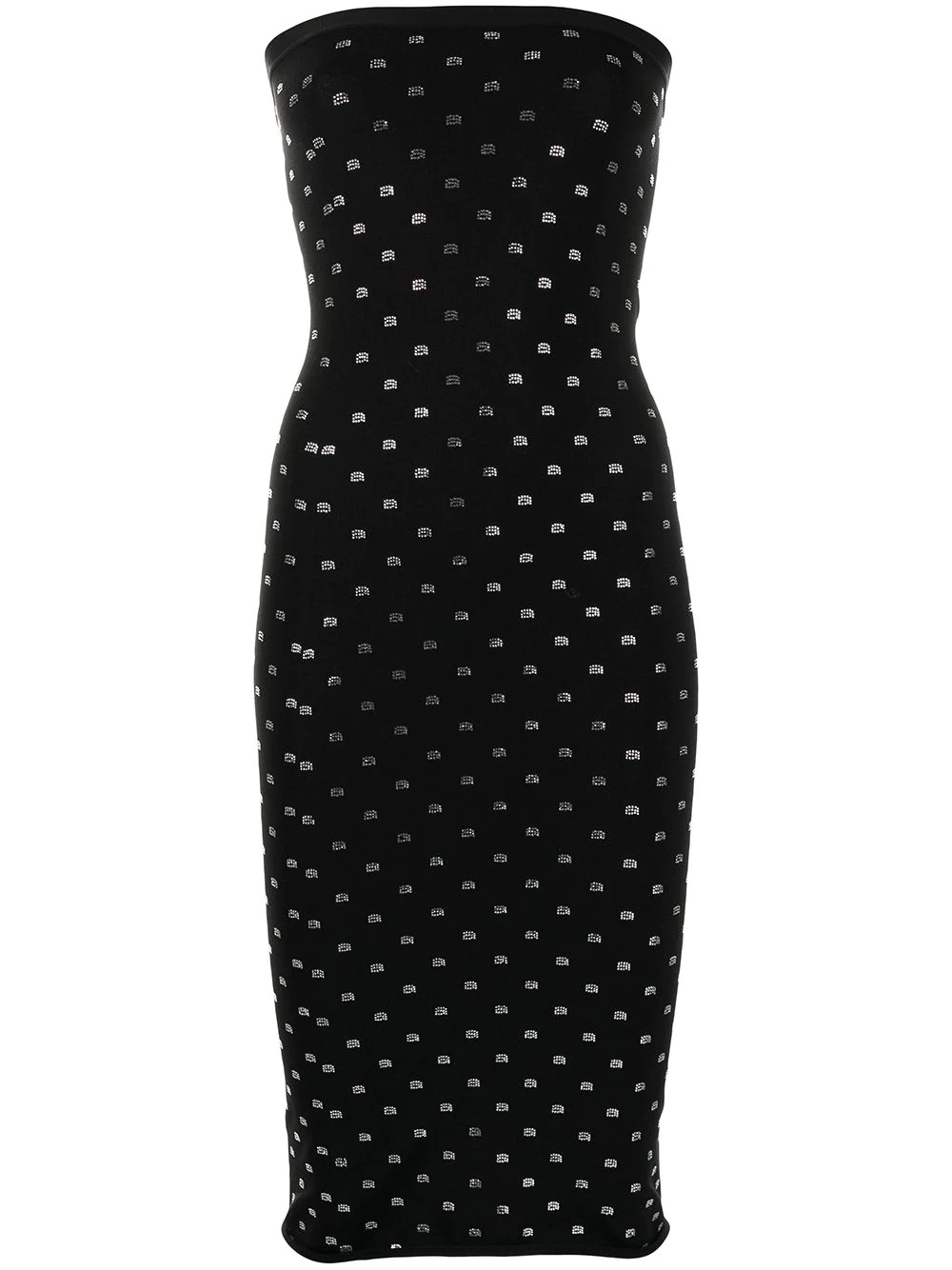 crystal-embellished strapless dress - 1