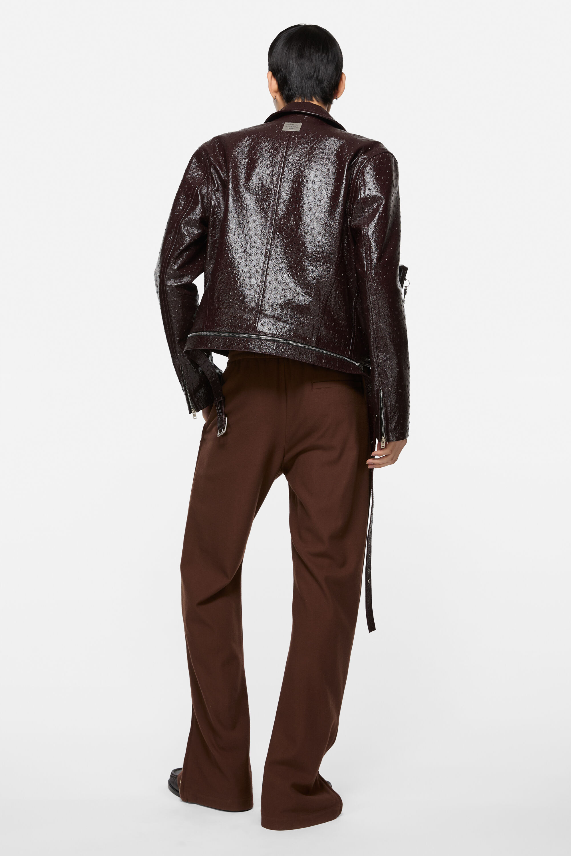 Leather jacket - Burgundy - 3