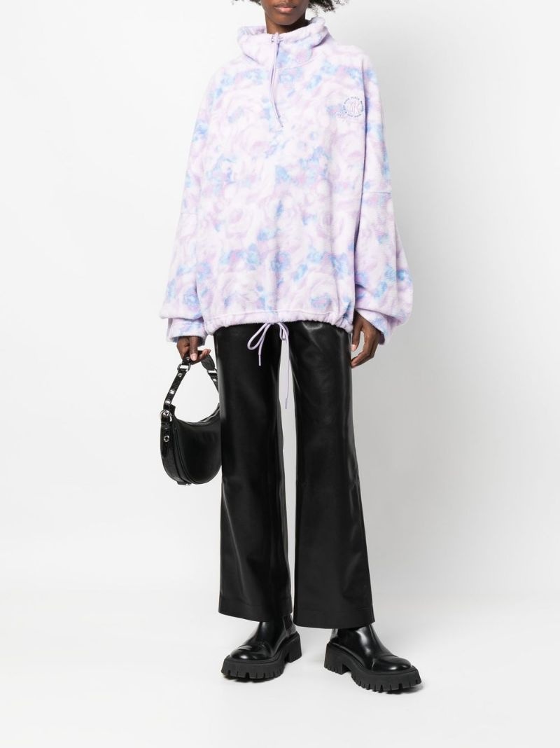 floral-print fleece jumper - 3