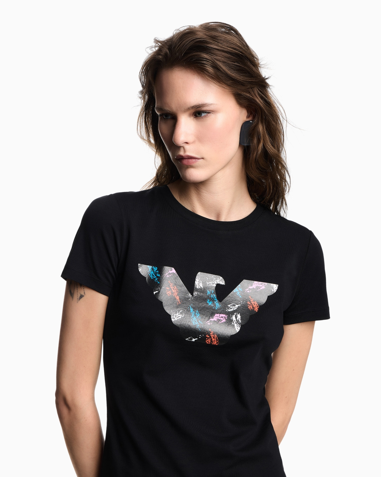 ASV STRETCH-JERSEY SLIM-FIT T-SHIRT WITH OVERSIZED EAGLE PATTERN - 5